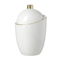 Saturn Jar Ceramic White 14x14x22cm