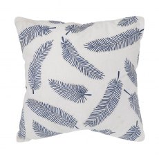 Pluma Embroidered Blue Cushion