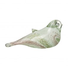 Birds White Glass Ornament