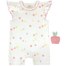 Petites Pommes Romper with Pocket Rattle