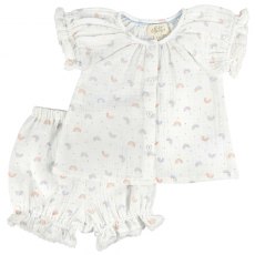 Mini Rainbow Print Muslin Loungewear