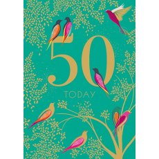 Sara Miller 50 Today Birthday Greeting Card