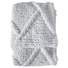 Cable Knit Diamond Throw Cream