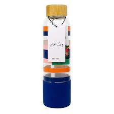 Joules Picnic Stripe Glass Water Bottle