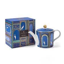 Sara Miller India Tea Pot Lattice Window's Indigo