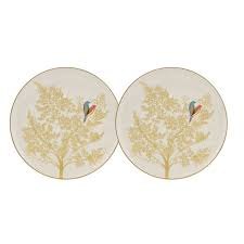 Sara Miller India Cake Plate Set of 2 Light Grey