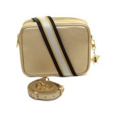 Alice Wheeler London Gold Soho Duel Compartment Camera Cross Body Bag