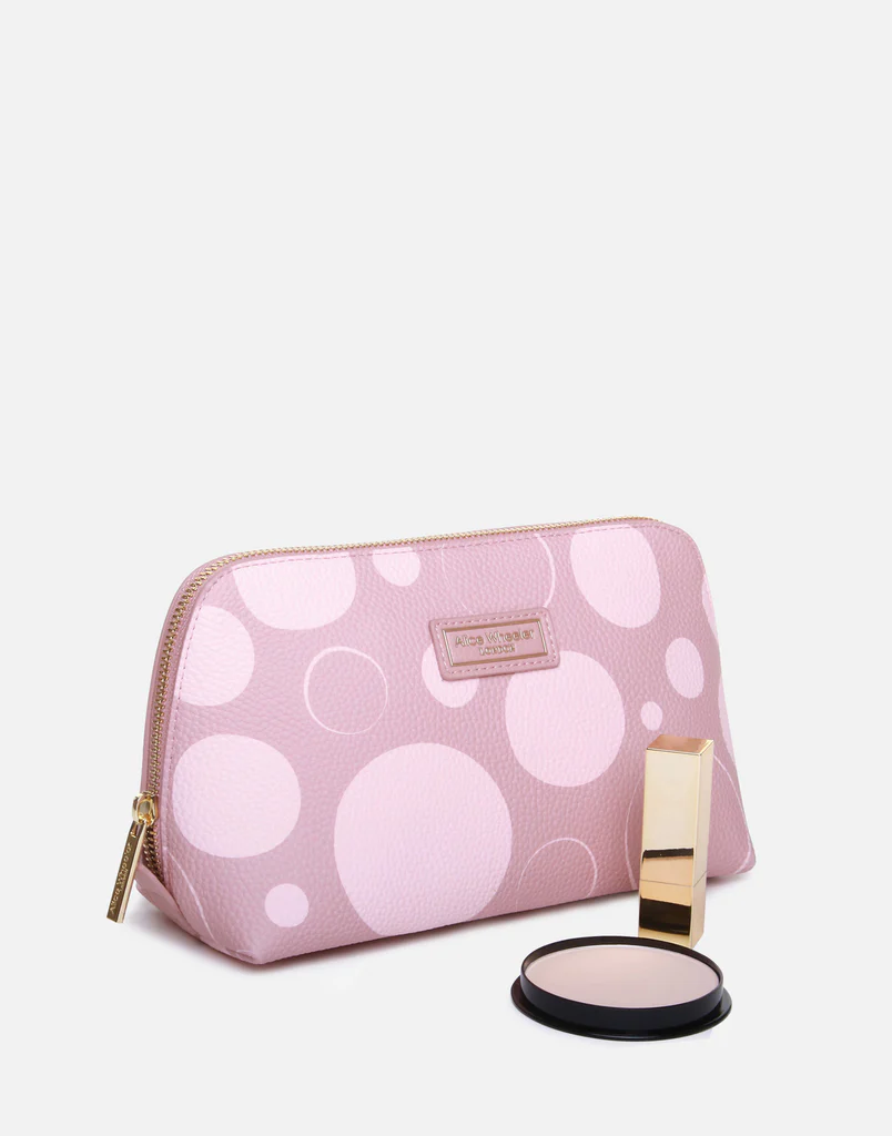 Alice Wheeler London Pink Spot Beauty Case / Make Up Bag Medium