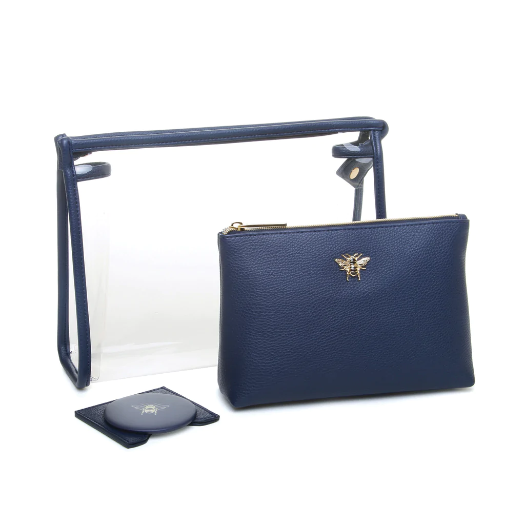 Alice Wheeler London Navy 3piece Beauty/Make Up Gift Set