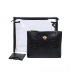 Black Luxury Snake Print 3pc Travel Set