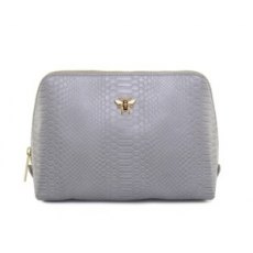 Grey Luxury Snake Print Beauty Bag L