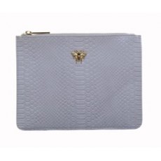 Grey Luxury Snake Print Perfect Pouch