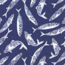 Napkins Decorative Fish Blue