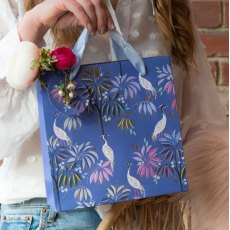 Sara Miller Crane Garden Indigo Medium Gift Bag