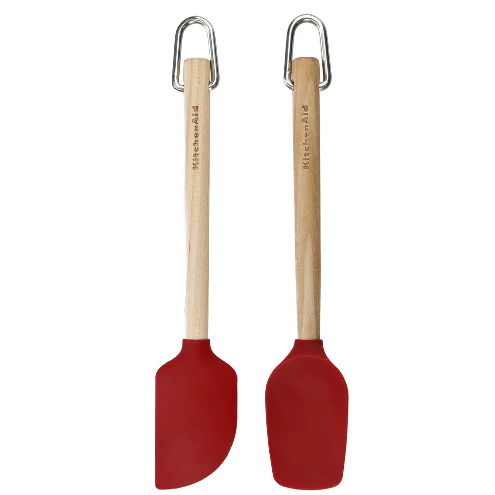 KitchenAid 2pc Mini Birchwood Spatulas Set - Empire Red