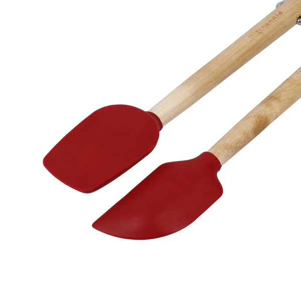 KitchenAid 2pc Mini Birchwood Spatulas Set - Empire Red