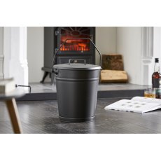 Inglenook Metal Bucket with Lid – Black