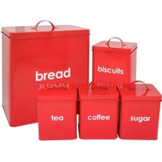 Highlands Bread Bin Set Tea, Coffee, Sugar, Biscui