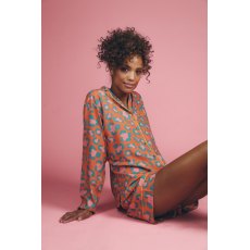 Powder Coral Leopard Pyjamas Coral