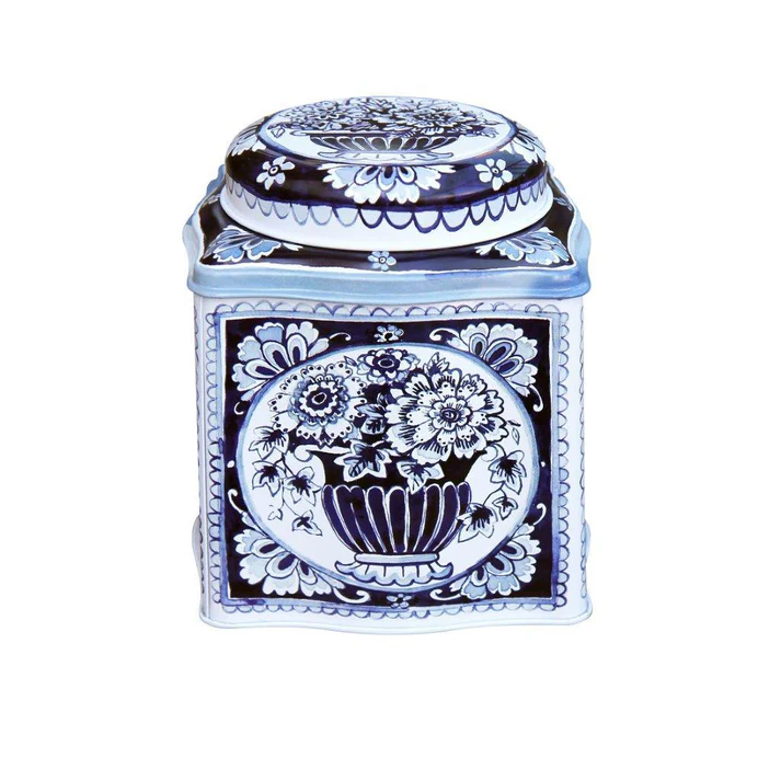 Claire Winteringham Blue & White Dome Lid Caddy