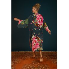 Powder Painted Peony Lux Kimono Gown