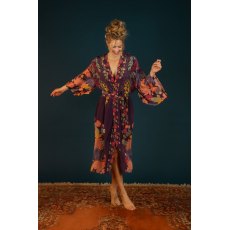 Powder Trailing Wisteria Lux Kimono Gown Amethyst