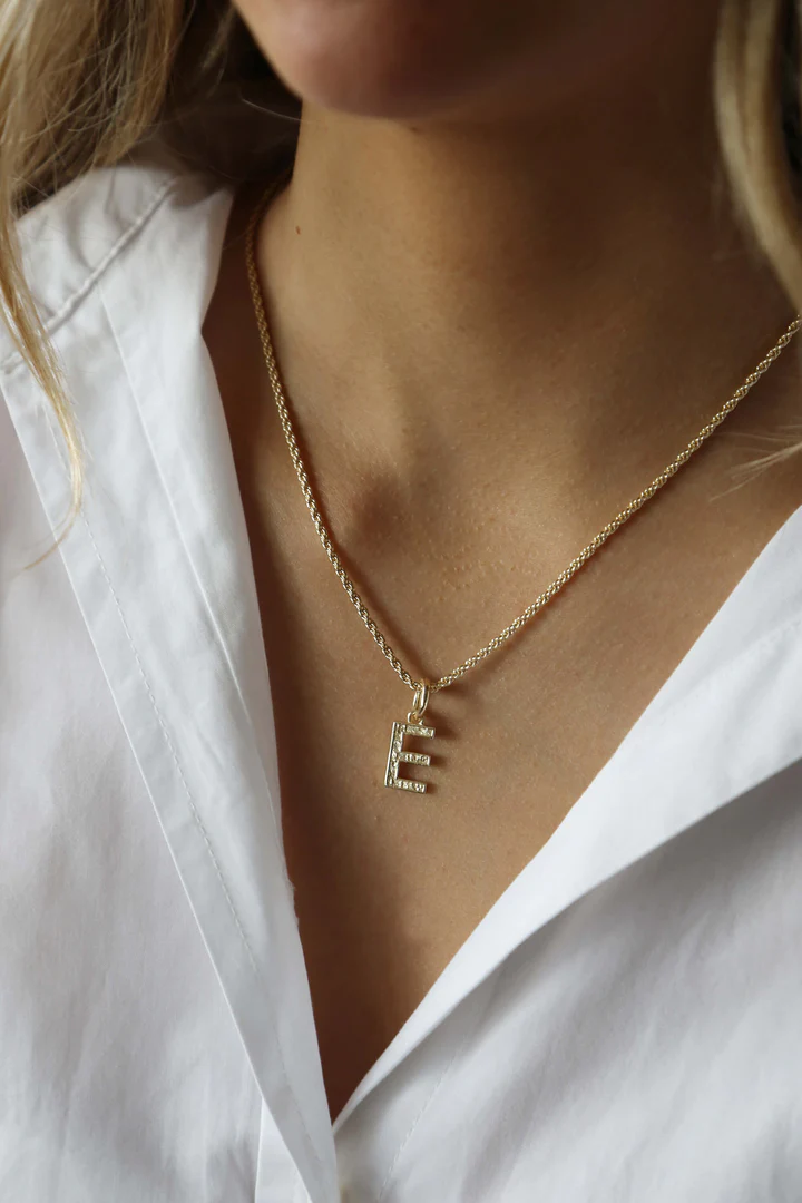 Tutti & Co Initial Rope Chain Necklace Gold