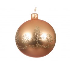 Glass Bauble - Matt Tree Border