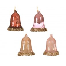 Bell Glass Decoration -  Shiny Beads Sequins Glitter (Single)