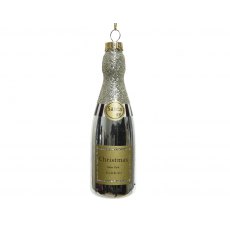 Gold Champagne Bottle Glass Decoration