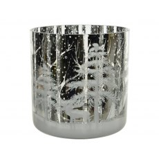 Hurricane Glass Shiny Trees Antique - Medium