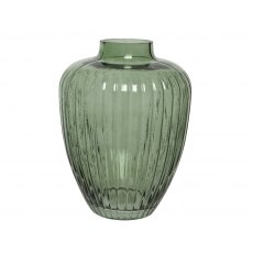 Tall Glass Vase Shiny With Spray Colour - Green