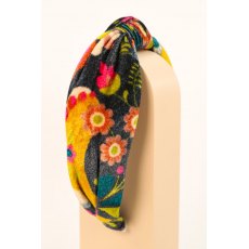 Powder Printed Scandinavian Flora Headband Navy