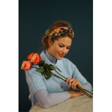 Powder Printed Scandinavian Flora Headband Navy