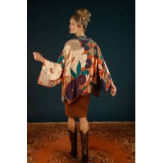 Powder Winter Floral Kimono Jacket Terracotta