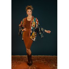 Powder Scandinavian Flora Kimono Jacket Navy