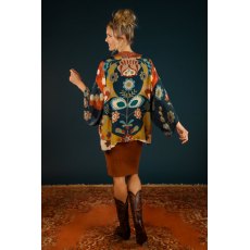 Powder Scandinavian Flora Kimono Jacket Navy