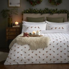 Sophie Allport Winter Robin White Bedset