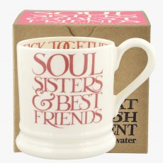 Emma Bridgewater Pink Toast Soul Sisters 1/2 Pint Mug Boxed