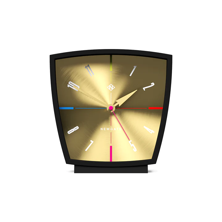 Newgate Odyssey Mantel Clock Brass Phoenix Dial - Black