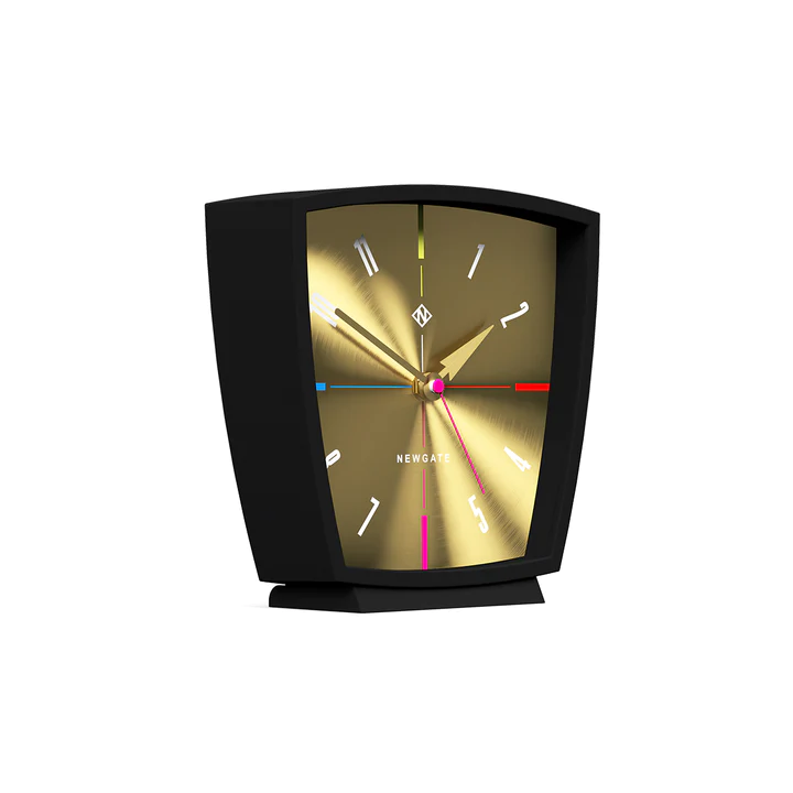 Newgate Odyssey Mantel Clock Brass Phoenix Dial - Black