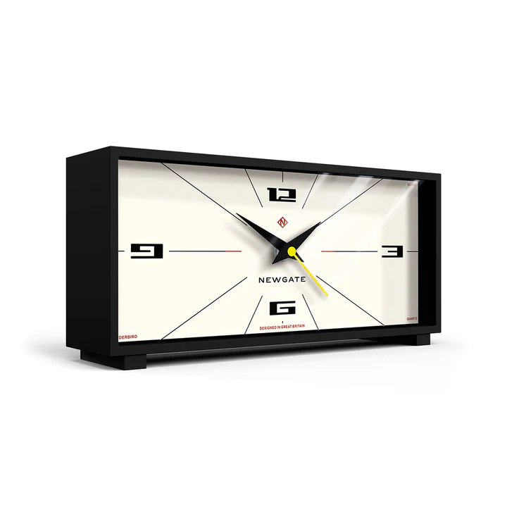 Newgate Thunderbird Mantel Clock in Black and Cream