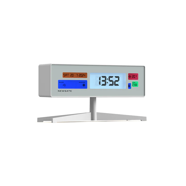 Newgate Supergenius LCD Alarm Clock - White