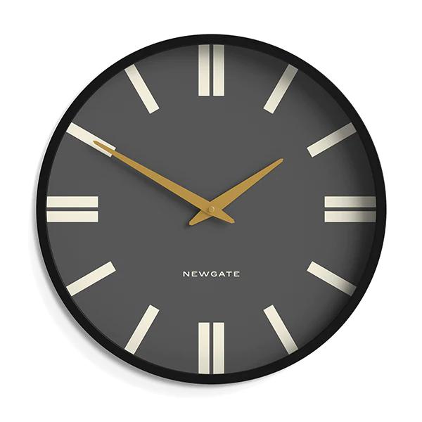 Newgate Plaza Wall Clock in Matt Black