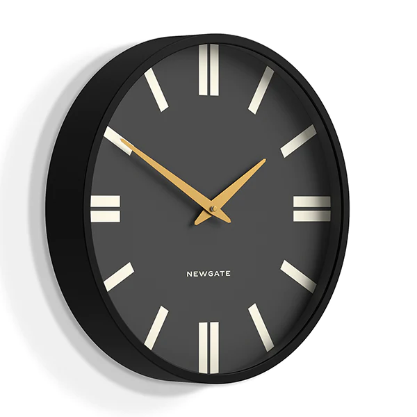 Newgate Plaza Wall Clock in Matt Black