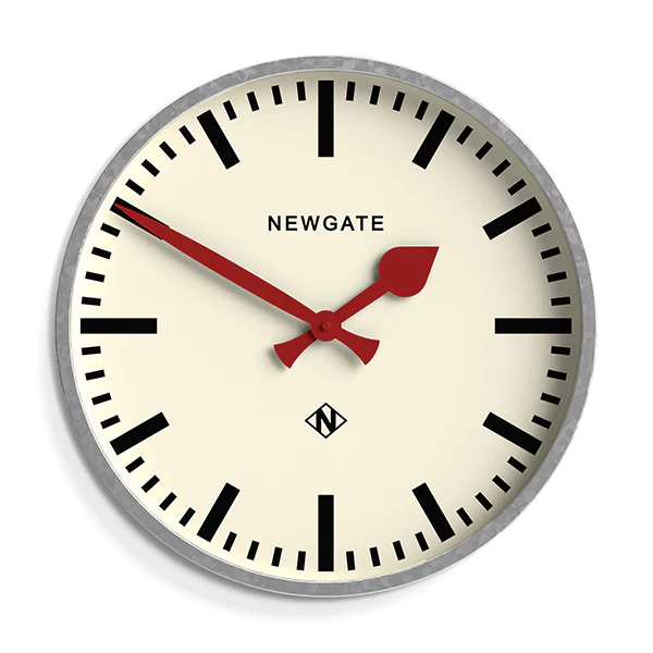 Newgate Universal Wall Clock Railway Dial - Galvanised