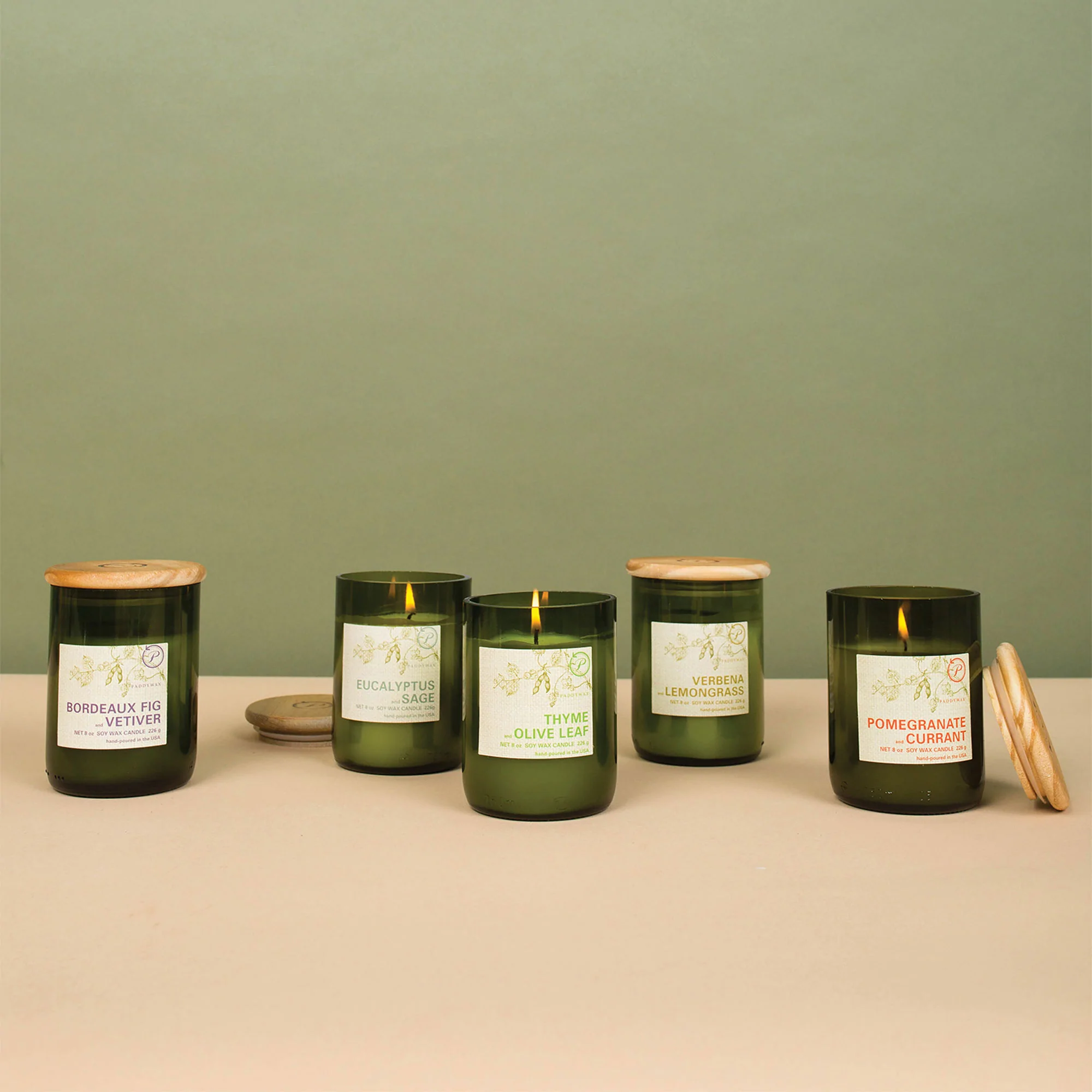 Paddywax Eco Green 8oz Glass Verbena & Lemongrass