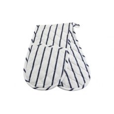 Cotton Striped Double Oven Glove White