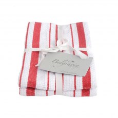 Belgravia Basket Weave Tea Towels S/2 Red