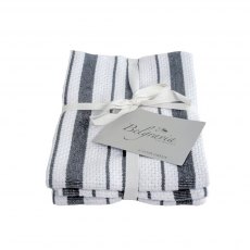 Belgravia Basket Weave Tea Towels S/2 Grey